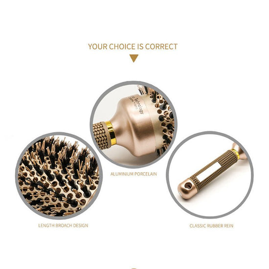 Hair Comb Brush Nano Hairbrush Ceramic Ion Round Barrel Comb Hairdressing Hair Salon Styling Tool $25.00 Dana Fashion style: A Beauty Tools Product material: Material: ABS Details: Product category: Curling comb Size: Above 20cm Ceramic panel/uniform heat