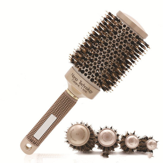 Hair Comb Brush Nano Hairbrush Ceramic Ion Round Barrel Comb Hairdressing Hair Salon Styling Tool $25.00 Dana Fashion style: A Beauty Tools Product material: Material: ABS Details: Product category: Curling comb Size: Above 20cm Ceramic panel/uniform heat