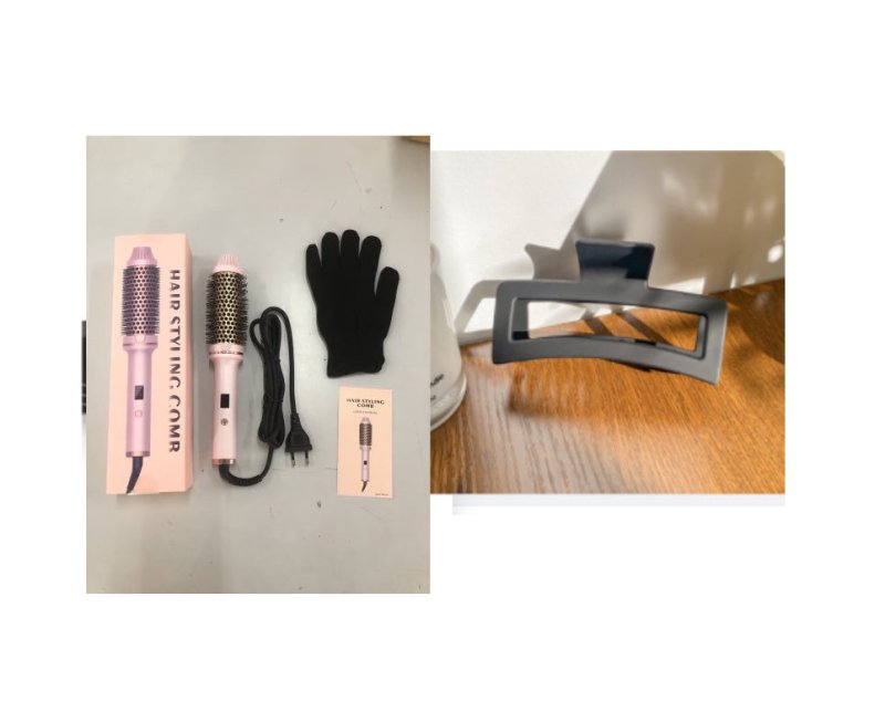 Hair Curler Straight Comb Multifunctional Household Portable $66.32 Dana Fashion Color: Pink set Electrical outlet: EU Beauty Tools Product information: Power: European standard, American Standard, British Standard Power supply mode: Wired (AC) Color: Bla