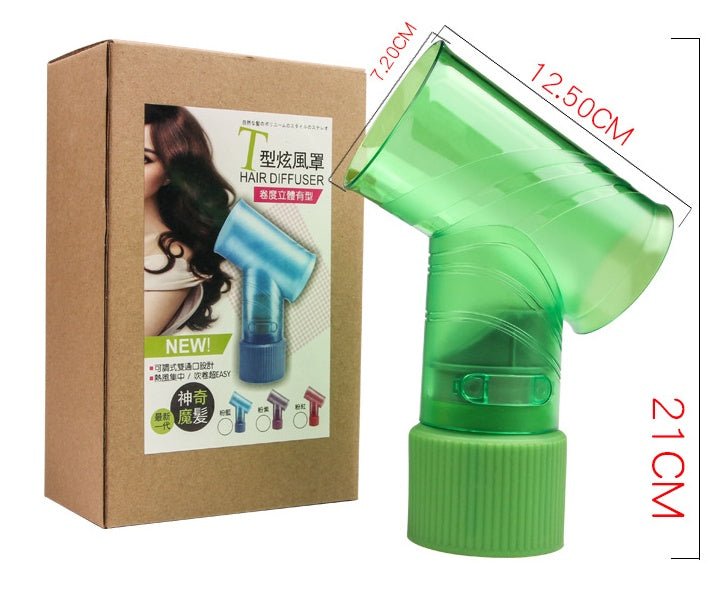 Hair dryer magic curls $21.46 Dana Fashion Color: Black Beauty Tools Material: ABS environmentally friendly material Applicable: stereotype drying, curly hair style Features: high temperature resistance, not easy to deform Size: 15.2*7.2*21cm Multiple pur
