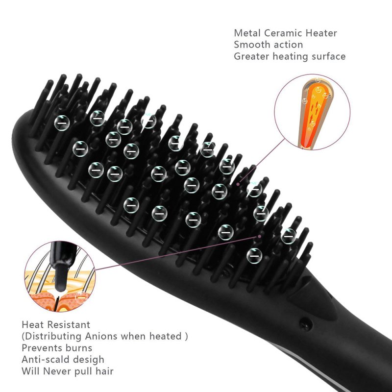 Hair Straightener Comb Hair Electric Brush Comb Irons Auto Straight Hair Comb $39.00 Dana Fashion Model: EU Beauty Tools Material ABS origin zhejiang product launch date 2018 Power mode plug-in specification 25.5*6* 4.2cm brand brand Model etr-25 weight 0
