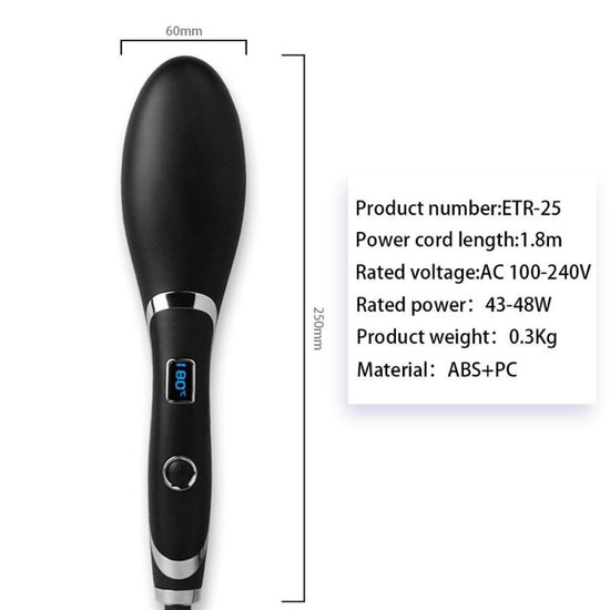 Hair Straightener Comb Hair Electric Brush Comb Irons Auto Straight Hair Comb $39.00 Dana Fashion Model: EU Beauty Tools Material ABS origin zhejiang product launch date 2018 Power mode plug-in specification 25.5*6* 4.2cm brand brand Model etr-25 weight 0