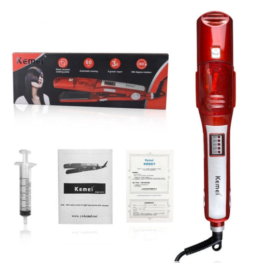 Hair straightener wholesale electric splint mixed batch steam hydrating straight hair stick $39.00 Dana Fashion Model: EU Beauty Tools Product category: Hair straightener Applicable hair: wet and dry Thermal conductor material: tourmaline ceramic Thermal