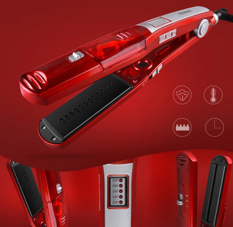 Hair straightener wholesale electric splint mixed batch steam hydrating straight hair stick $39.00 Dana Fashion Model: EU Beauty Tools Product category: Hair straightener Applicable hair: wet and dry Thermal conductor material: tourmaline ceramic Thermal