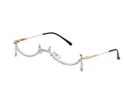 Half-rimmed glasses $25.00 Dana Fashion Color: White drill Women's Accessories Model: 9021B Material: Alloy