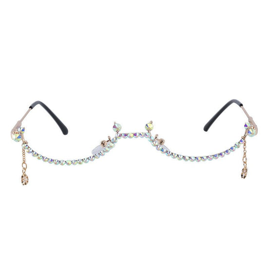 Half-rimmed glasses $25.00 Dana Fashion Color: AB drill Women's Accessories Model: 9021B Material: Alloy
