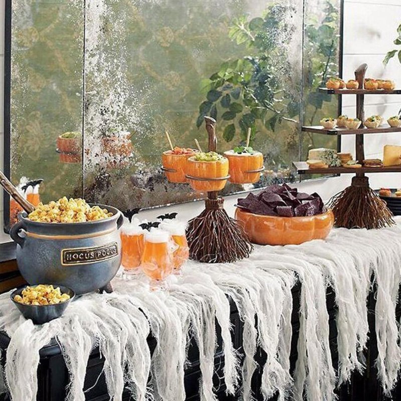 Halloween Broom Pumpkin Snack Bowl Rack Decorations Home Decor $61.66 Dana Fashion Color: Four cups Dana's Kitchen Product information: Material: Synthetic resin Process: resin process Size: about 7cm in diameter and height: about 10cm 3 cups package 18*1