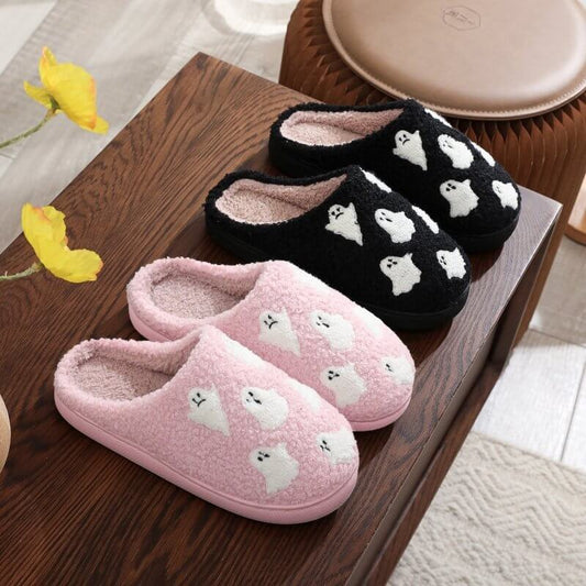 Halloween Ghost Cartoon Thermal Cotton Slippers Men And Women $29.50 Dana Fashion Color: Black Size: 36to37 Women's shoes Product information: Color: cotton slippers-6 kid (black), cotton slippers-6 kid (pink) Size: 36-37,38-39,40-41,42-43,44-45 Sole mate