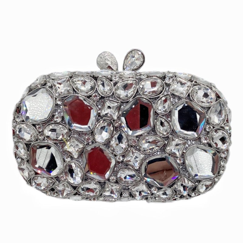Hand-held New Diamond Evening Bag $156.00 Dana Fashion Color: Black Women's Bags Product information: Lining texture: PU Applicable scenarios: Daily matching Color: Crystal yellow, champagne, silver, green, purple, red, rose red, royal blue, black, gold c