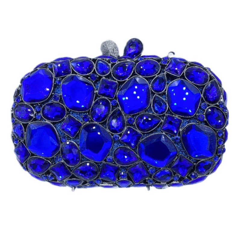 Hand-held New Diamond Evening Bag $156.00 Dana Fashion Color: Sapphire Blue Women's Bags Product information: Lining texture: PU Applicable scenarios: Daily matching Color: Crystal yellow, champagne, silver, green, purple, red, rose red, royal blue, black