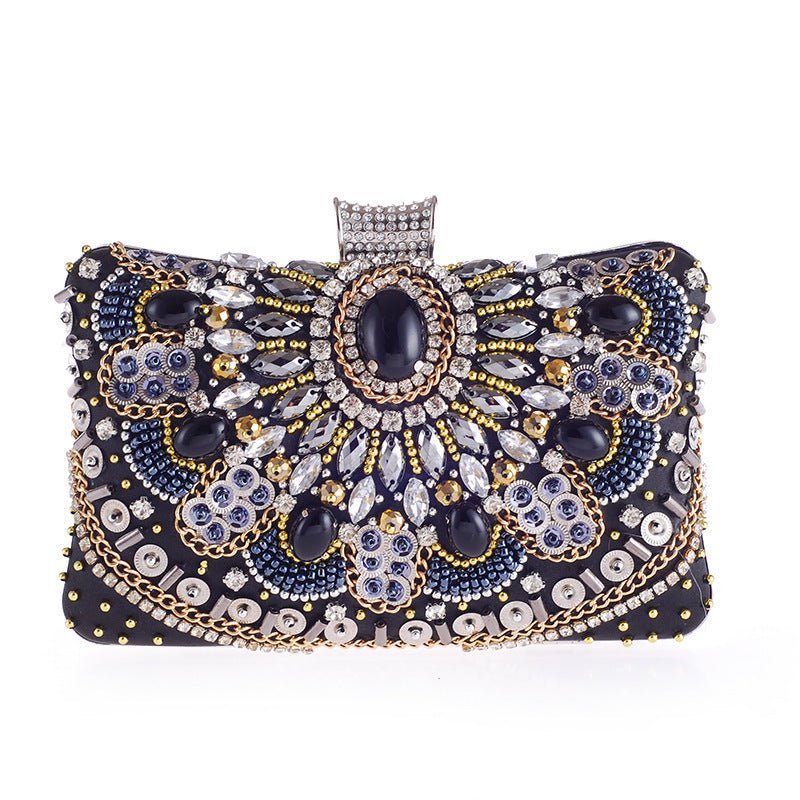 Hand-Made Beaded Clutches For Women'S Handbags In Europe And America $63.13 Dana Fashion Color: Black Women's Bags Product information Style: European and American style Material: Polyester Fabric texture: polyester Style: Women's Clutch Popular Elements: