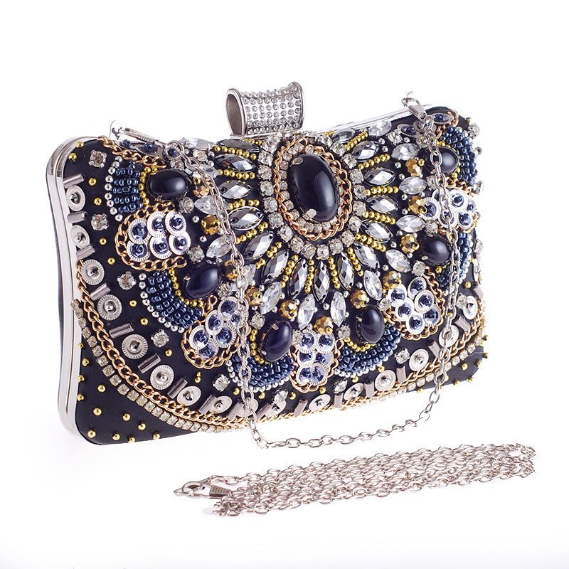 Hand-Made Beaded Clutches For Women'S Handbags In Europe And America $63.13 Dana Fashion Color: Black Women's Bags Product information Style: European and American style Material: Polyester Fabric texture: polyester Style: Women's Clutch Popular Elements: