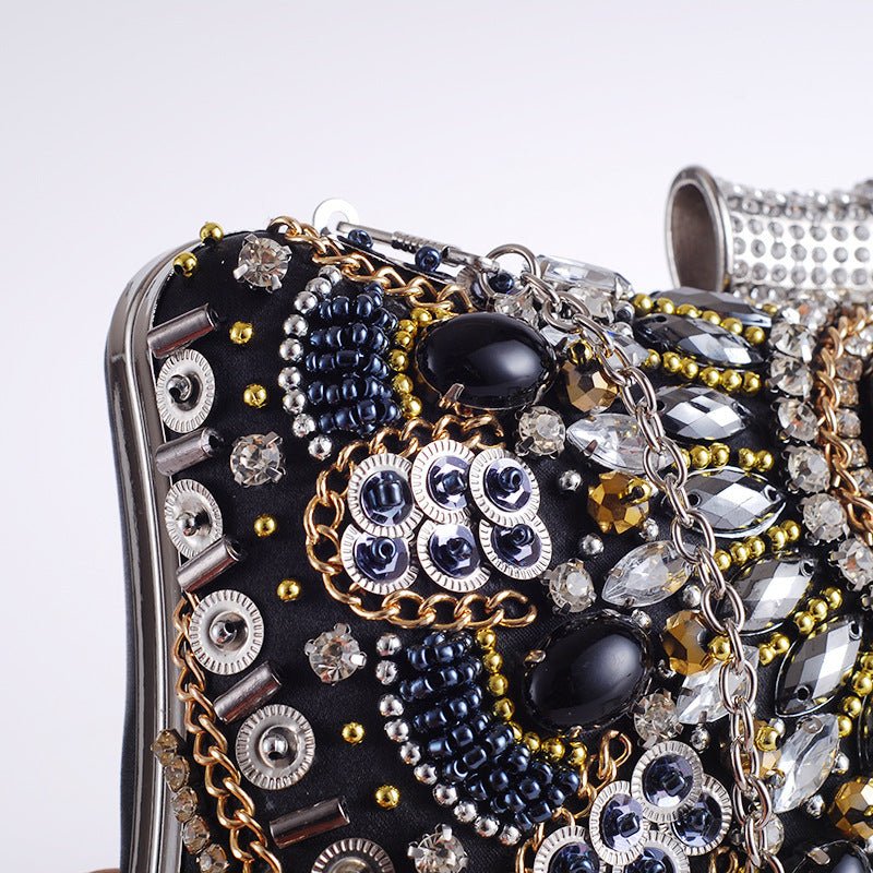 Hand-Made Beaded Clutches For Women'S Handbags In Europe And America $63.13 Dana Fashion Color: Black Women's Bags Product information Style: European and American style Material: Polyester Fabric texture: polyester Style: Women's Clutch Popular Elements: