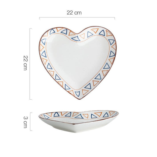 Hand Painted Bakeware Heart Shaped Plate Square Dumpling Plate $19.50 Dana Fashion style: G Size: 9inches Dana's Kitchen Product information: Ceramic plate Material: Porcelain Style: Chinese Shape: Irregular shape Microwave: available Surface technology: