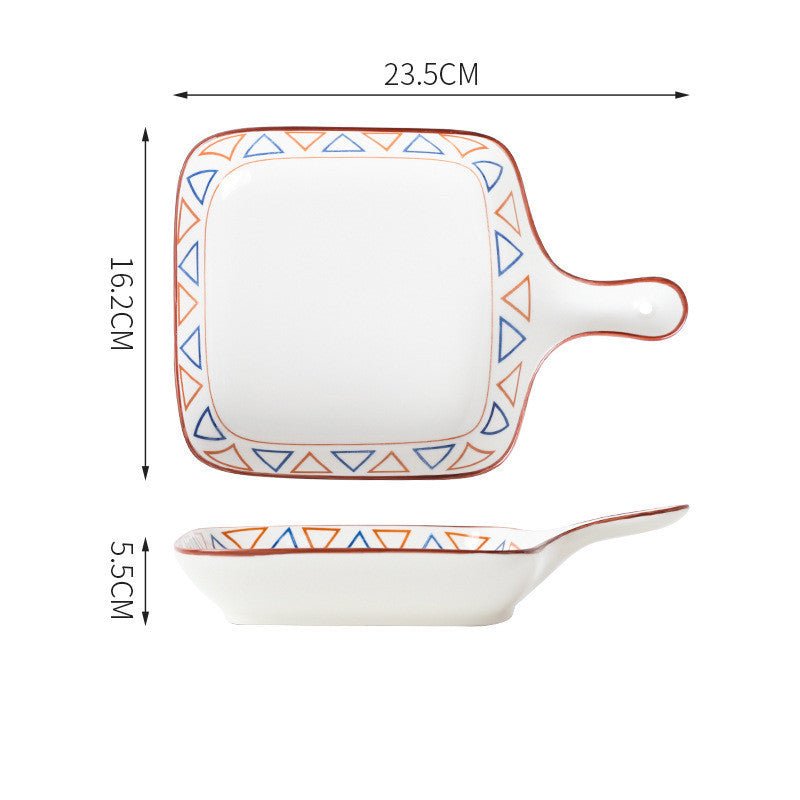 Hand Painted Bakeware Heart Shaped Plate Square Dumpling Plate $19.50 Dana Fashion style: K Size: 9inches Dana's Kitchen Product information: Ceramic plate Material: Porcelain Style: Chinese Shape: Irregular shape Microwave: available Surface technology: