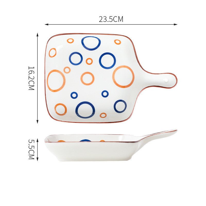 Hand Painted Bakeware Heart Shaped Plate Square Dumpling Plate $19.50 Dana Fashion style: L Size: 9inches Dana's Kitchen Product information: Ceramic plate Material: Porcelain Style: Chinese Shape: Irregular shape Microwave: available Surface technology: