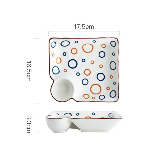 Hand Painted Bakeware Heart Shaped Plate Square Dumpling Plate $19.50 Dana Fashion style: D Size: 7inches Dana's Kitchen Product information: Ceramic plate Material: Porcelain Style: Chinese Shape: Irregular shape Microwave: available Surface technology: