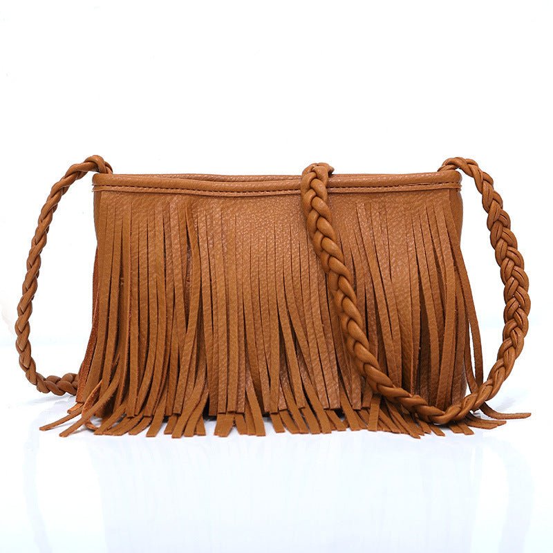 Hand-woven Tassel Bag Shoulder Crossbody Bag $54.93 Dana Fashion Color: Brown Women's Bags Product information: Lining texture: polyester cotton Pattern: solid color Color: khaki, black, brown, gray, beige Processing Method: soft surface Outer bag type: S