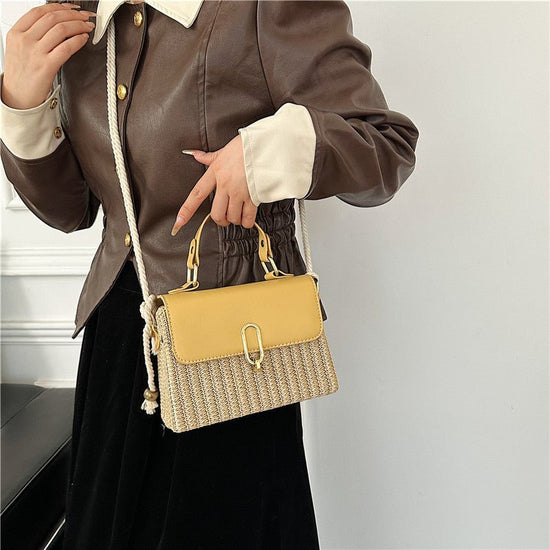 Handbag Western Style One-shoulder Versatile Woven Bag $53.43 Dana Fashion Color: Black Women's Bags Product information: Lining texture: Polyester Applicable scenarios: Daily matching Color: black, white, yellow Outer bag type: Three-dimensional pocket H