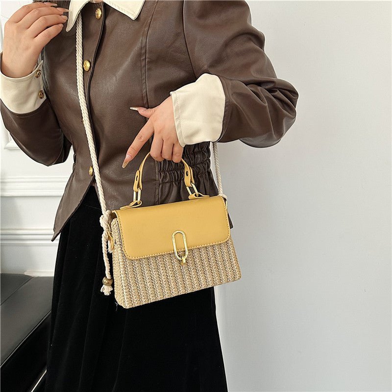 Handbag Western Style One-shoulder Versatile Woven Bag $53.43 Dana Fashion Color: Black Women's Bags Product information: Lining texture: Polyester Applicable scenarios: Daily matching Color: black, white, yellow Outer bag type: Three-dimensional pocket H