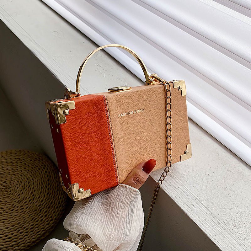 Handle Box Design Ladies Party Clutch Bag Purses $34.93 Dana Fashion Color: Orange Women's Bags Material : PU-artificial leather Size : Length 7.48 in/19cm Width 1.97 in/5cm Height 4.72 in/12cm Weight: 0.47kg with a long chain