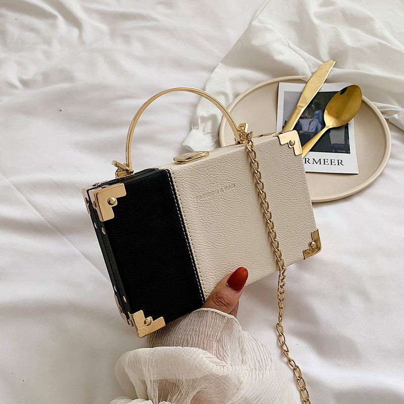 Handle Box Design Ladies Party Clutch Bag Purses $34.93 Dana Fashion Color: Black Women's Bags Material : PU-artificial leather Size : Length 7.48 in/19cm Width 1.97 in/5cm Height 4.72 in/12cm Weight: 0.47kg with a long chain