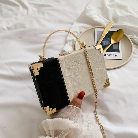 Handle Box Design Ladies Party Clutch Bag Purses $34.93 Dana Fashion Color: Black Women's Bags Material : PU-artificial leather Size : Length 7.48 in/19cm Width 1.97 in/5cm Height 4.72 in/12cm Weight: 0.47kg with a long chain