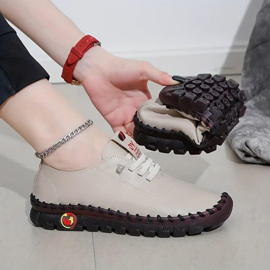 Handmade Stitching Women's Shoes Beef Tendon Soft Bottom $29.90 Dana Fashion Color: Khaki Size: 35 Women's shoes Product information: Pattern: solid color Lining material: Microfiber Applicable sports: Universal Upper height: low top Heel height: flat hee