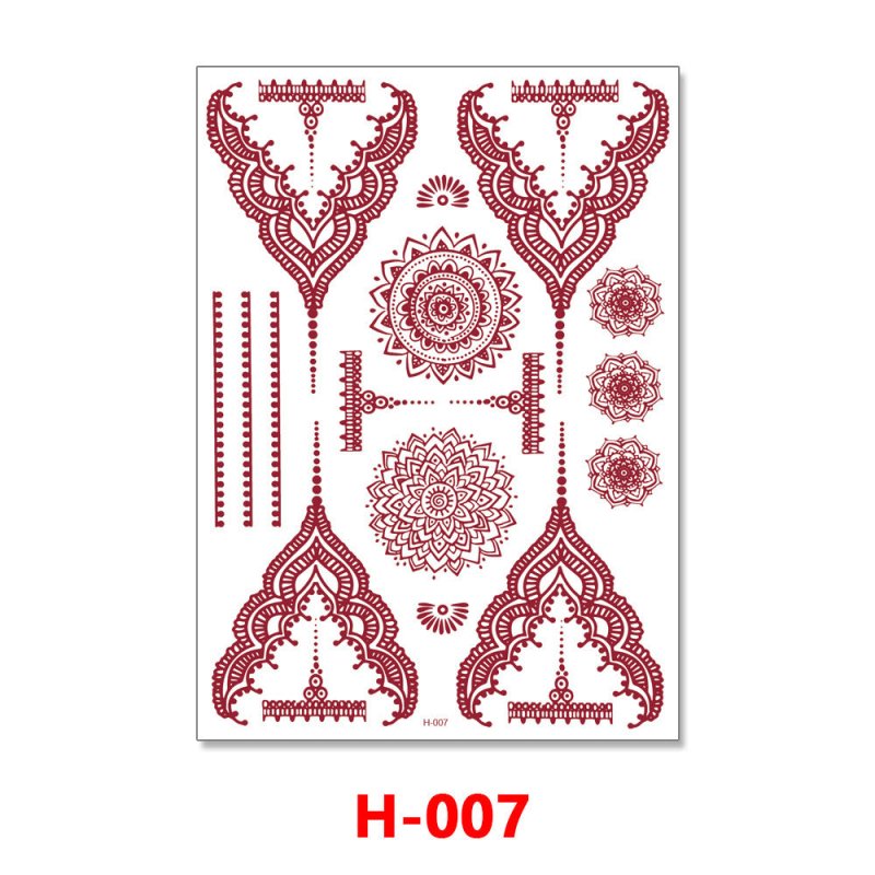 Hannah Red Lace Water Transfer Tattoo Sticker $7.30 Dana Fashion Pattern: H007 Size: 148X210MM Women's Accessories Product information: Pattern: H-001,H-002,H-003,H-004,H-005,H-006,H-007,H-008,H-009 Manufacturing process: transfer printing Material: craft