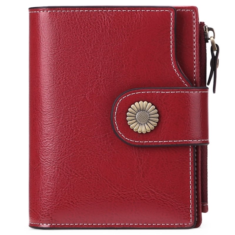 Hasp Clutch Girls Coin Pocket Multifunctional Card Holder $39.00 Dana Fashion Color: Custom Red Women's Bags Product information: Lining texture: Polyester Applicable scenario: Daily configuration Color: wine red [with gift box] anti-theft credit card, Mi