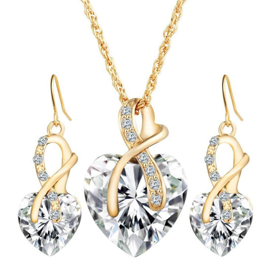 Heart-shaped faux austrian crystal zircon earrings $19.99 Dana Fashion Color: Silver Women's Accessories Product information: Style: Europe and America Material: glass/glaze Style: Women's Set combination: earrings + item accessories Circumference: 21cm (