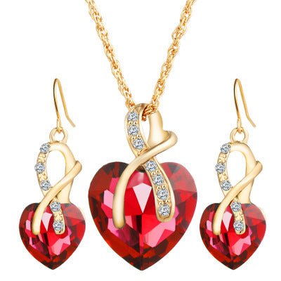 Heart-shaped faux austrian crystal zircon earrings $19.99 Dana Fashion Color: Red Women's Accessories Product information: Style: Europe and America Material: glass/glaze Style: Women's Set combination: earrings + item accessories Circumference: 21cm (inc