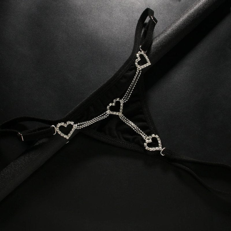 Heart-shaped Underwear European And American Rhinestone Body Chains Accessories $20.84 Dana Fashion Color: Silver Women's Accessories Product information: Color: gold, silver Inlaid material: alloy inlaid artificial gem/semi-precious stone Chain style: Bo