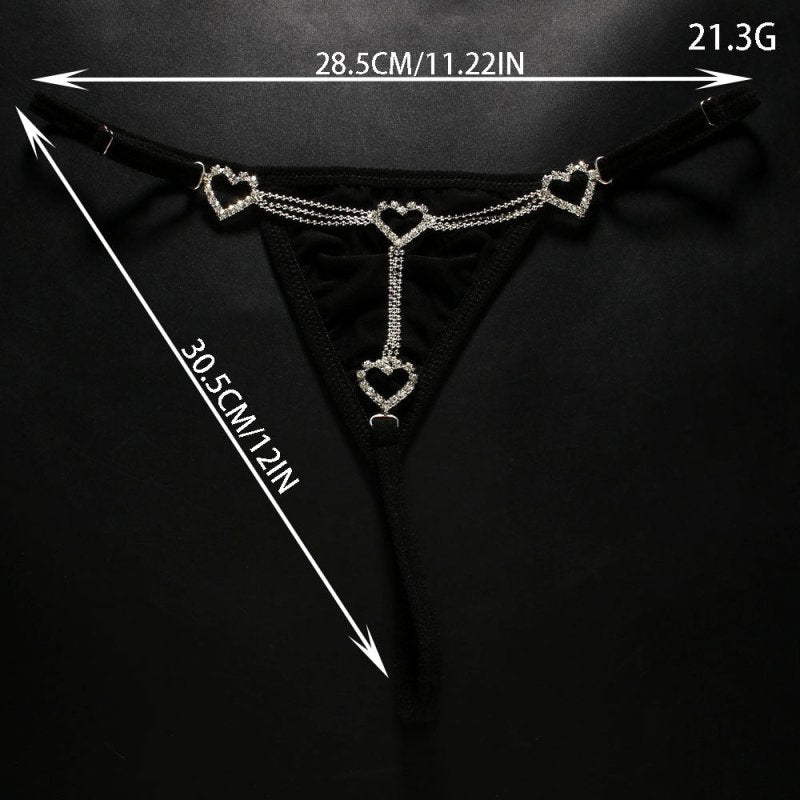 Heart-shaped Underwear European And American Rhinestone Body Chains Accessories $20.84 Dana Fashion Color: Silver Women's Accessories Product information: Color: gold, silver Inlaid material: alloy inlaid artificial gem/semi-precious stone Chain style: Bo
