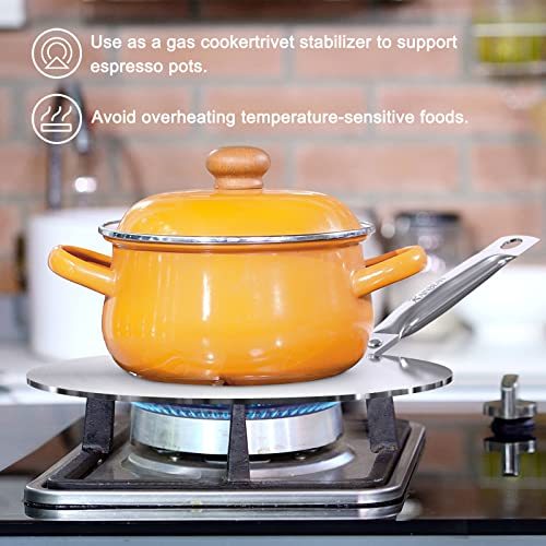 Heat Diffuser Simmer Ring Plate, Stainless Steel With Stainless Handle, Induction Adapter Plate For Gas Stove Glass Cooktop Converter, Flame Guard Induction Hob Pans, 7.5Inch & 8Inch & 9.25 Inch $74.09 Dana Fashion Size: 7.5Inch Dana's Kitchen ✅【Heat Diff