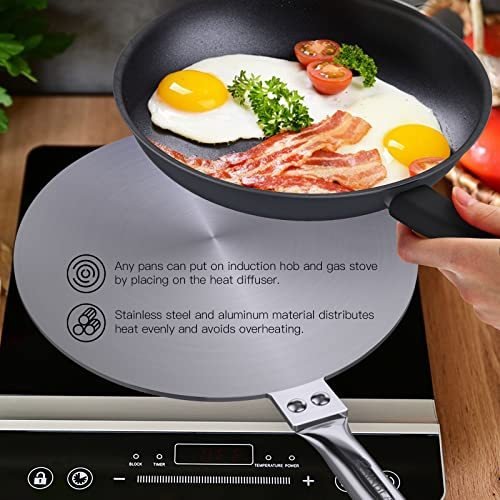 Heat Diffuser Simmer Ring Plate, Stainless Steel With Stainless Handle, Induction Adapter Plate For Gas Stove Glass Cooktop Converter, Flame Guard Induction Hob Pans, 7.5Inch & 8Inch & 9.25 Inch $74.09 Dana Fashion Size: 7.5Inch Dana's Kitchen ✅【Heat Diff