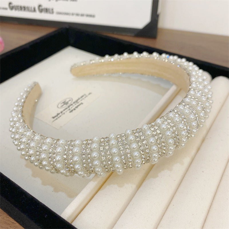 Heavy Industry Light Luxury New High-grade High-definition Pearl Headband $20.00 Dana Fashion Color: Straight Clause Women's Accessories Product information: Processing process: manual Color: straight terms, twill rhinestone style, twill Pearl style, rhin