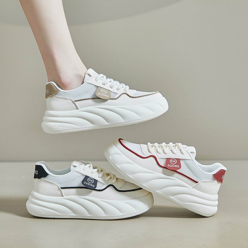 Height Increasing Breathable Sports Board Female $38.98 Dana Fashion Color: Beige Black Size: 35 Women's shoes Product information: Lining material: Mesh Color: beige khaki, beige red, beige black, black card, khaki Upper height: low top Heel height: mid