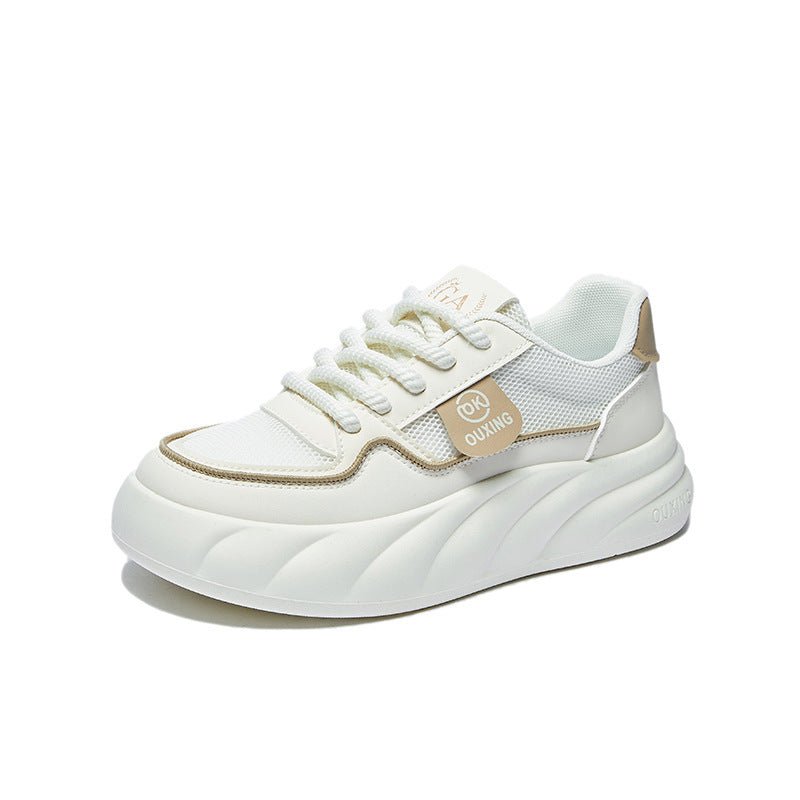 Height Increasing Breathable Sports Board Female $38.98 Dana Fashion Color: Beige Black Size: 35 Women's shoes Product information: Lining material: Mesh Color: beige khaki, beige red, beige black, black card, khaki Upper height: low top Heel height: mid
