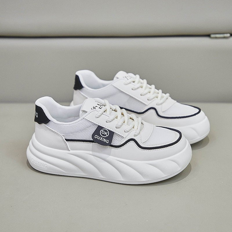Height Increasing Breathable Sports Board Female $38.98 Dana Fashion Color: Beige Black Size: 35 Women's shoes Product information: Lining material: Mesh Color: beige khaki, beige red, beige black, black card, khaki Upper height: low top Heel height: mid