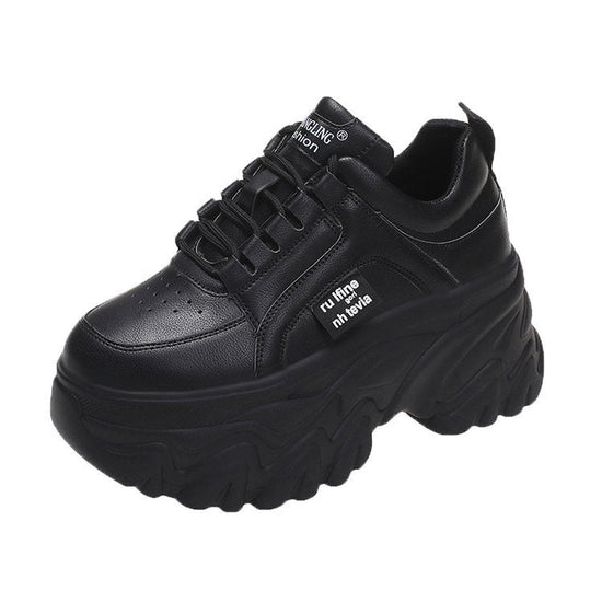 Height Increasing Insole Dad Shoes Women's Spring And Autumn $54.16 Dana Fashion Color: Black Size: 34 Women's shoes Product information: Pattern: solid color Toe holder shape: round head Color: white, black Upper height: low top Shoe Upper material: Mesh