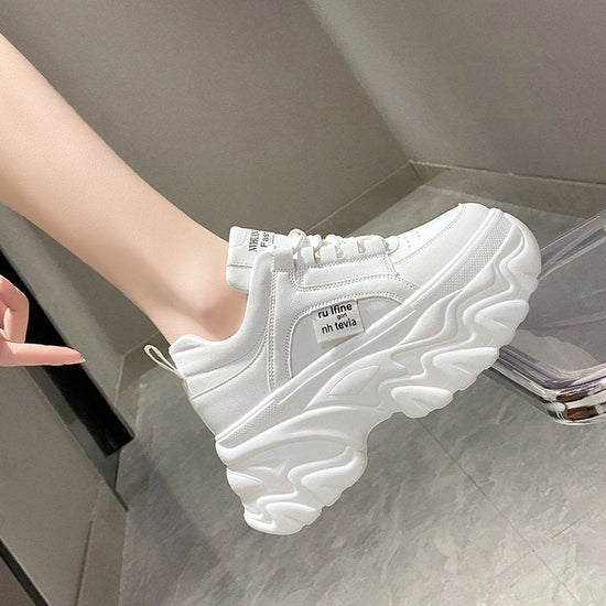 Height Increasing Insole Dad Shoes Women's Spring And Autumn $54.16 Dana Fashion Color: Black Size: 34 Women's shoes Product information: Pattern: solid color Toe holder shape: round head Color: white, black Upper height: low top Shoe Upper material: Mesh