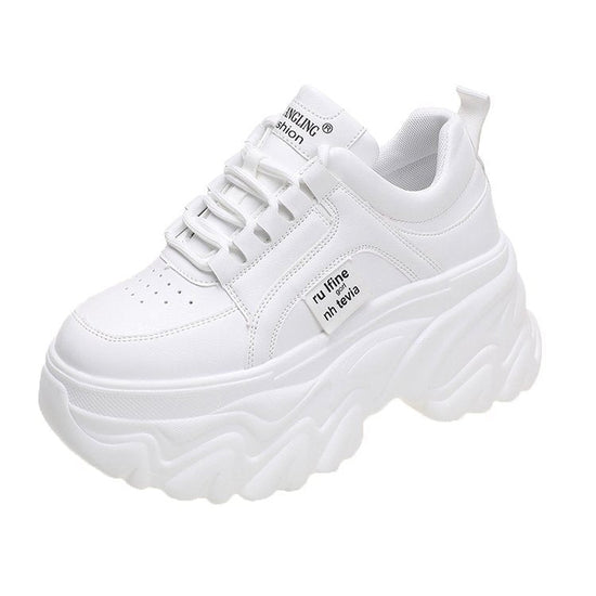 Height Increasing Insole Dad Shoes Women's Spring And Autumn $54.16 Dana Fashion Color: White Size: 34 Women's shoes Product information: Pattern: solid color Toe holder shape: round head Color: white, black Upper height: low top Shoe Upper material: Mesh
