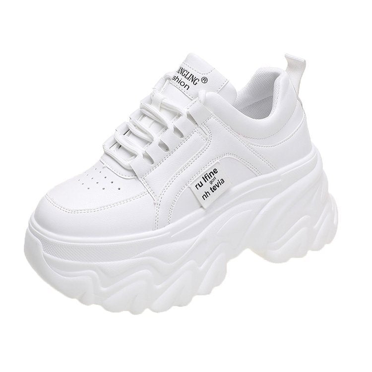 Height Increasing Insole Dad Shoes Women's Spring And Autumn $54.16 Dana Fashion Color: White Size: 34 Women's shoes Product information: Pattern: solid color Toe holder shape: round head Color: white, black Upper height: low top Shoe Upper material: Mesh