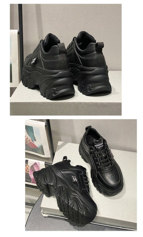 Height Increasing Insole Dad Shoes Women's Spring And Autumn $54.16 Dana Fashion Color: Black Size: 34 Women's shoes Product information: Pattern: solid color Toe holder shape: round head Color: white, black Upper height: low top Shoe Upper material: Mesh