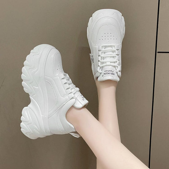 Height Increasing Insole Dad Shoes Women's Spring And Autumn $54.16 Dana Fashion Color: Black Size: 34 Women's shoes Product information: Pattern: solid color Toe holder shape: round head Color: white, black Upper height: low top Shoe Upper material: Mesh