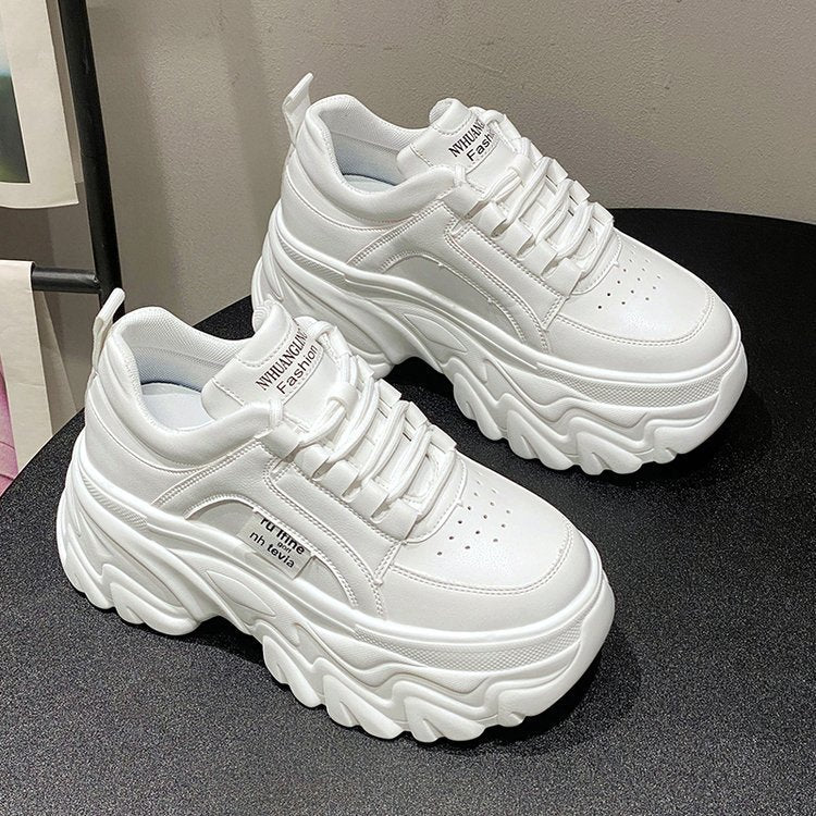 Height Increasing Insole Dad Shoes Women's Spring And Autumn $54.16 Dana Fashion Color: Black Size: 34 Women's shoes Product information: Pattern: solid color Toe holder shape: round head Color: white, black Upper height: low top Shoe Upper material: Mesh