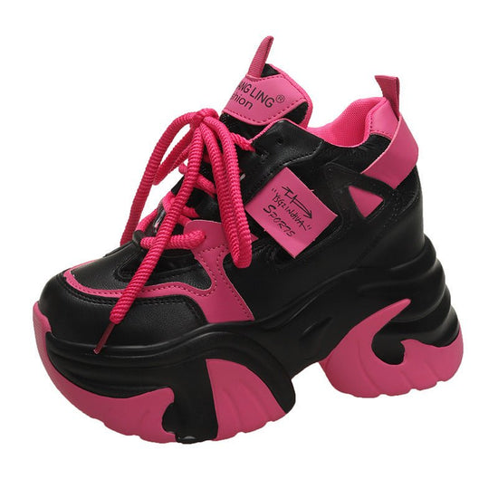 Height Increasing Insole Fashion Dad New Cross Strap All-matching $82.25 Dana Fashion Color: Black Size: 34 Women's shoes Product information: Lining material: imitation leather Applicable sports: Universal Color: pink, Rose Red, Black Upper height: low t
