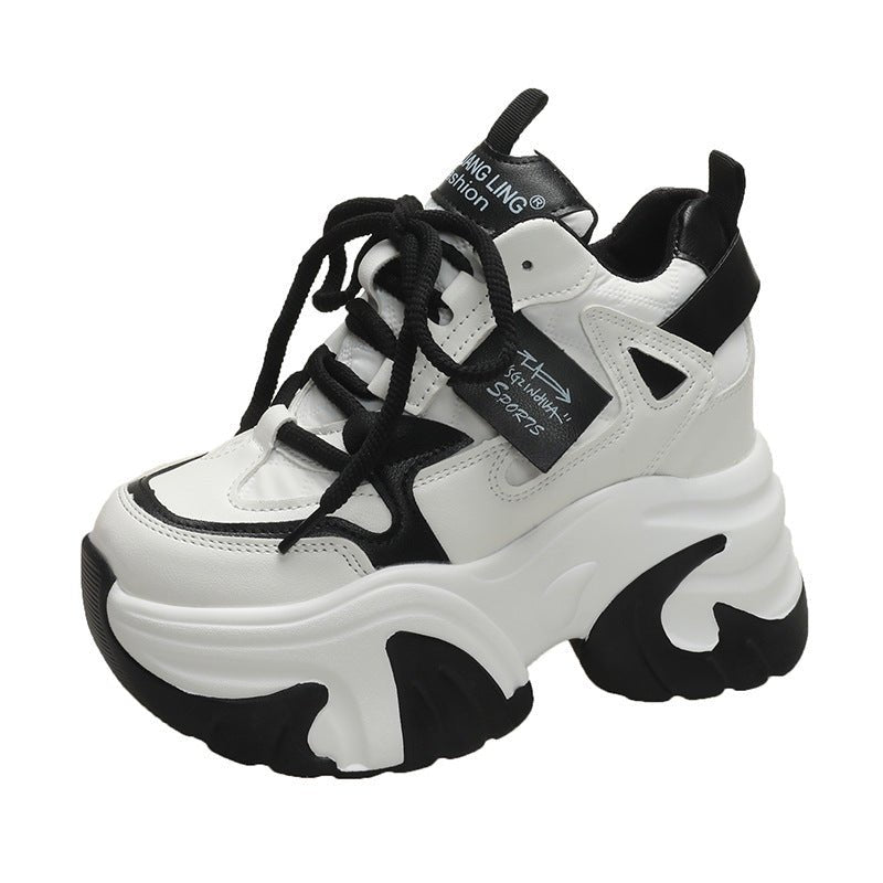 Height Increasing Insole Fashion Dad New Cross Strap All-matching $82.25 Dana Fashion Color: Black Size: 34 Women's shoes Product information: Lining material: imitation leather Applicable sports: Universal Color: pink, Rose Red, Black Upper height: low t