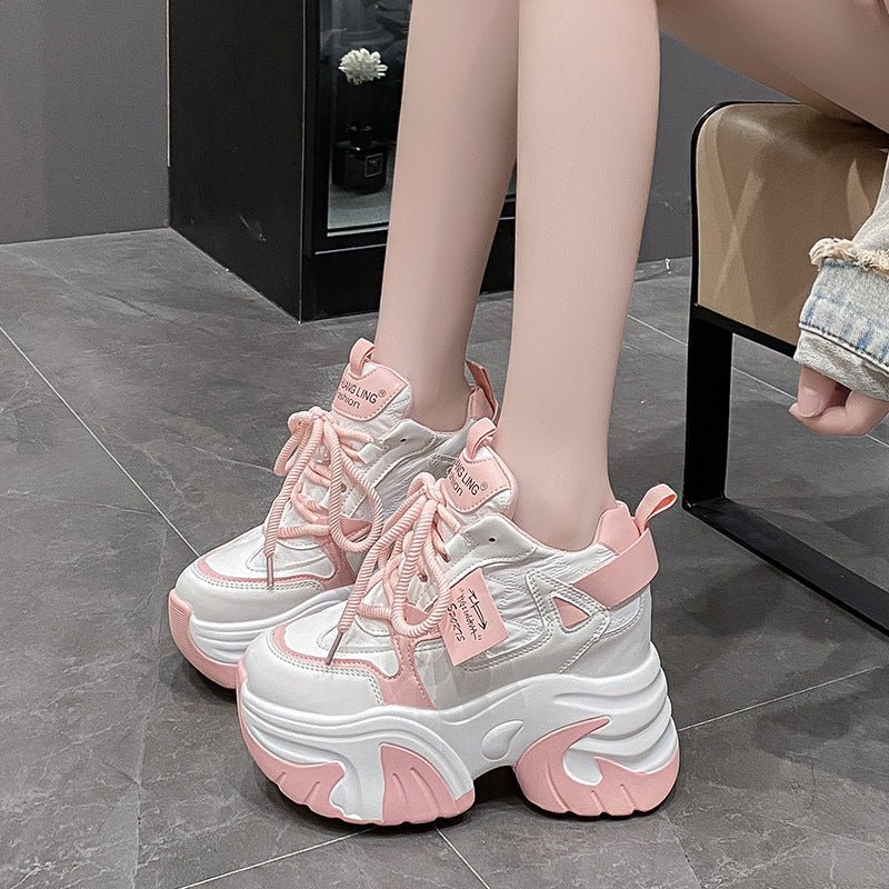Height Increasing Insole Fashion Dad New Cross Strap All-matching $82.25 Dana Fashion Color: Black Size: 34 Women's shoes Product information: Lining material: imitation leather Applicable sports: Universal Color: pink, Rose Red, Black Upper height: low t